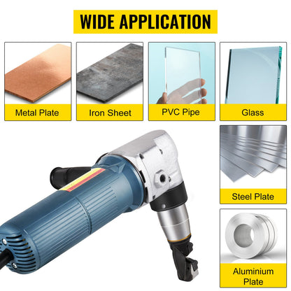 Elektrisk metallnibbler 625W nibbler metallskärare 1000 varv/min höghastighetsrotor metallnibbler 110V med utbytbara blad förvaringsväska plåtnibbler för skärning av rostfritt stål, aluminium, plast