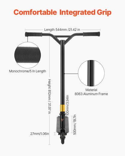 Stunt Scooter, Complete Trick Scooters for Kids Ages 11-13 Years, Teens, Adults, Boys, and Girls, Freestyle Street Rider for Intermediate and Beginner, Lightweight Aluminum Deck, ABEC-9 Bearing