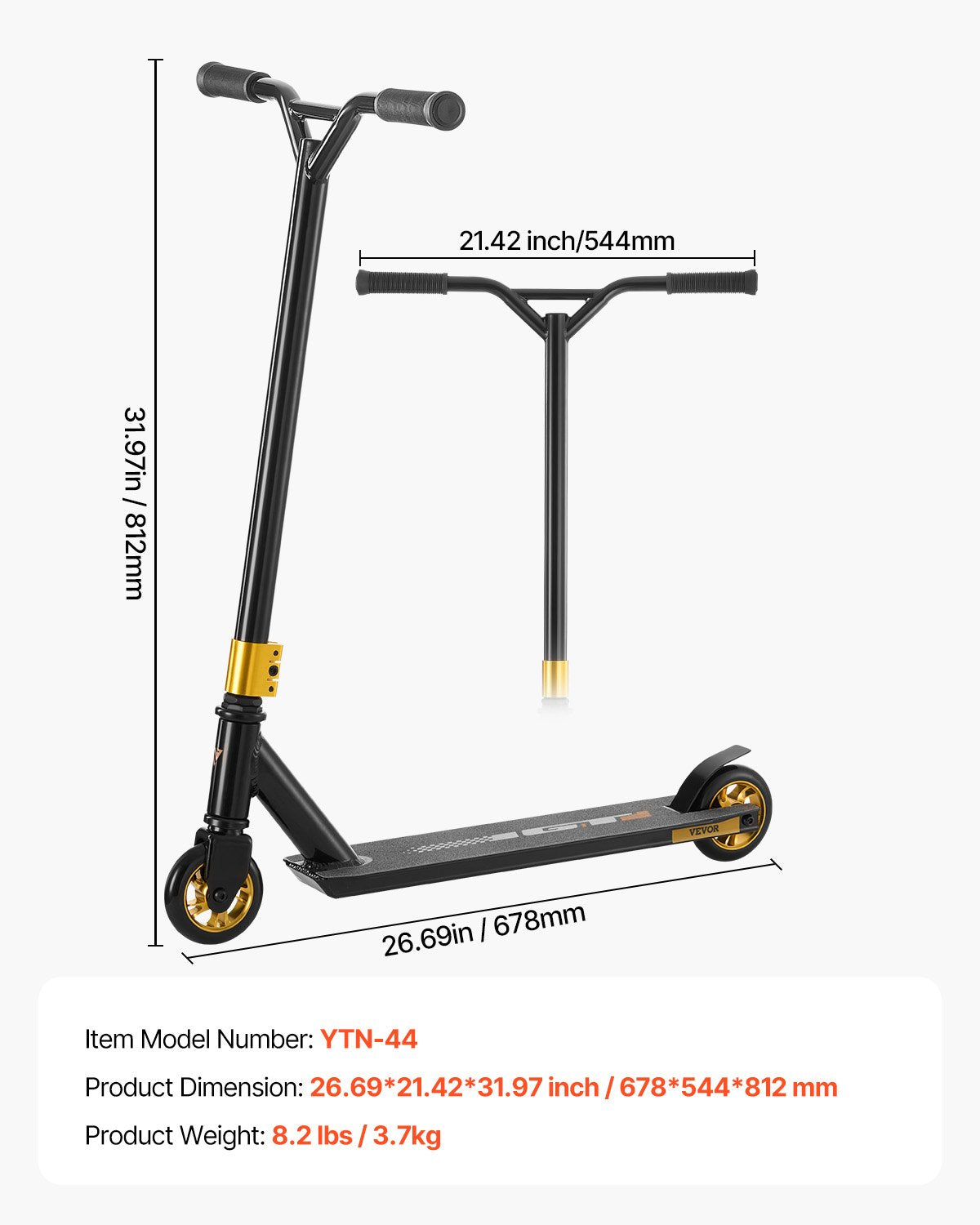 Stunt Scooter, Complete Trick Scooters for Kids Ages 11-13 Years, Teens, Adults, Boys, and Girls, Freestyle Street Rider for Intermediate and Beginner, Lightweight Aluminum Deck, ABEC-9 Bearing