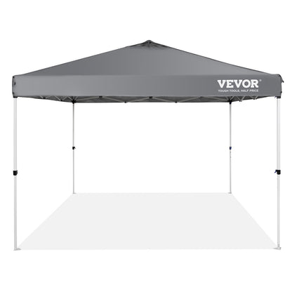 Pop Up Canopy Tent, 10 x 10 ft, 250 D PU Silver Coated Tarp, with Portable Roller Bag and 4 Sandbags, Waterproof and Sun Shelter Gazebo for Outdoor Party, Camping, Commercial Events, Dark Gray