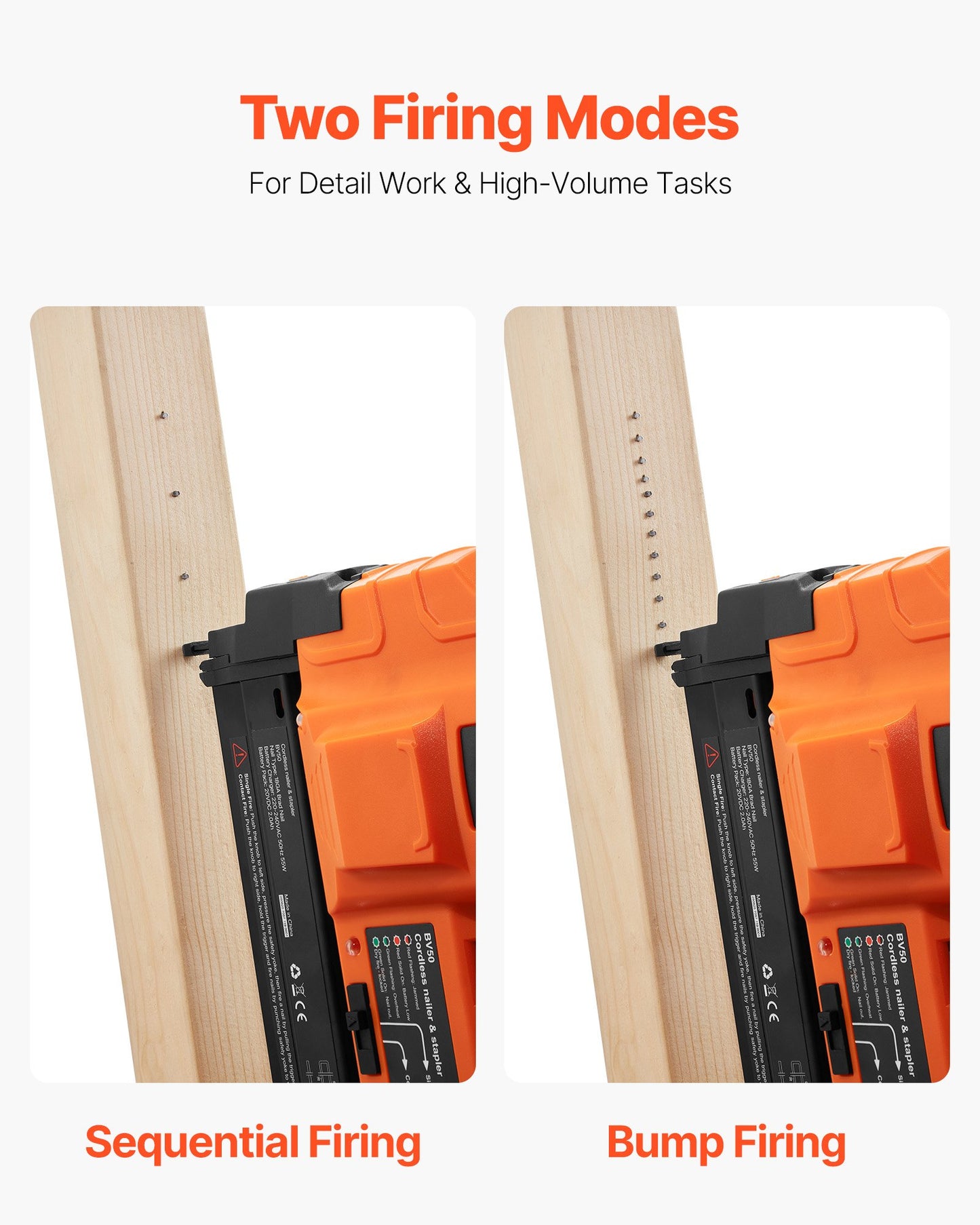 Cordless Brad Nailer, 18 Gauge, 20V Battery Powered Nail Gun, with 500 pcs Nails, 2.0 Ah Li-ion Battery and Charger, Adjustable Nailing Depth, for Home Improvement, Woodworking, DIY Project