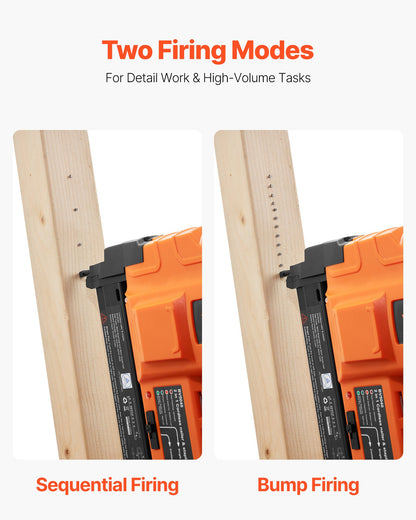 2-in-1 Cordless Brad Nailer, 18 Gauge, 20V Battery Powered Nail Gun and Staple Gun, with 500 pcs Nails, 500 pcs Staples, 2 x 2.0 Ah Li-ion Batteries, Charger, for Home Improvement, Woodworking