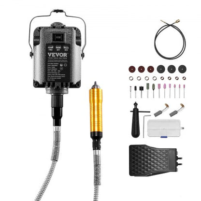 Flex Shaft Grinder, 1000W 30,000RPM Electric Flex Shaft Rotary Tool Carver, Multi-functional Grinding Machine with 31PCS Accessories for Carving Buffing Drilling Polishing, 230V