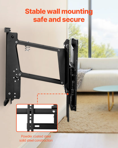 Motorized TV Wall Mount, TV Mount for 32 to 65 Inch TV, Electric Adjustable Ceiling TV Mount, Motorized Flip Down TV Mount Bracket with Max VESA 24 x 24 in, Fits TVs Up to 88 lbs