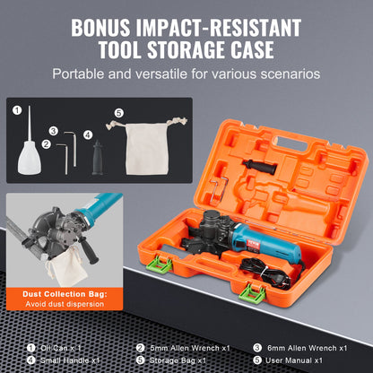 Electric Rebar Cutter, 1100W Portable Rebar Cutter, Cutting up to 3/2 inch (4-40mm) Rebar, High Power Steel Concrete Rebar Cutter with Auxiliary Small Handle Tool Case, RD-10