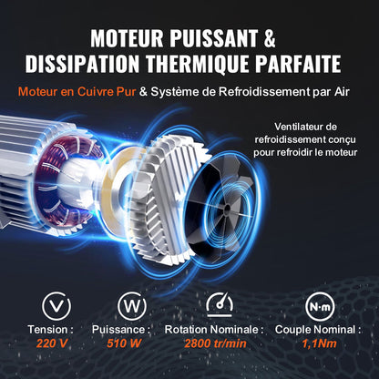 Electric Hoist, 249.5 kg Lifting Capacity, 510W 220V Electric Steel Wire Winch with 427 cm Wired Remote Control, 1219 cm Single Cable Lifting Height & Pure Copper Motor, for Garage Warehouse Factory