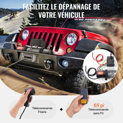 Elektrisk vinschtruck 6123,5 kg stålvajer IP65 vattentät fjärrkontroll