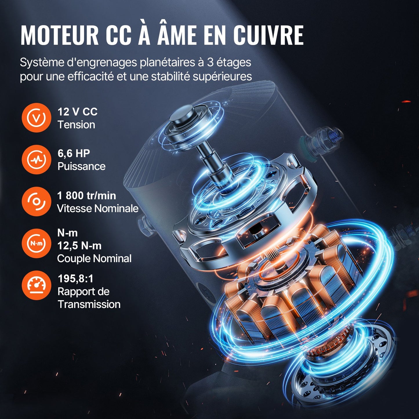 Electric Winch Truck 6123.5 kg Synthetic Rope Waterproof Remote Control