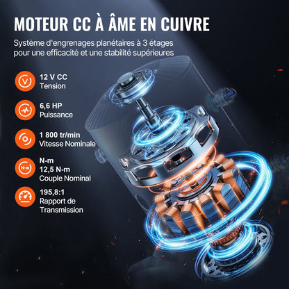 Electric Winch Truck 6123.5 kg Synthetic Rope Waterproof Remote Control