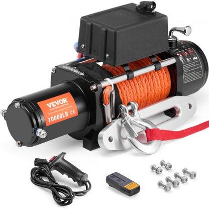 Electric Winch Truck 4535.9 kg Synthetic Rope Waterproof Remote Control