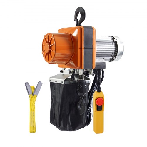 Electric Chain Hoist, 2200 lbs Load Capacity, 10 ft Lifting Height, 10.5 ft/min Speed, 230V, Single Phase Overhead Crane with G100 Chain, 10 ft Wired Remote Control for Garage, Shop, Hotel, Home