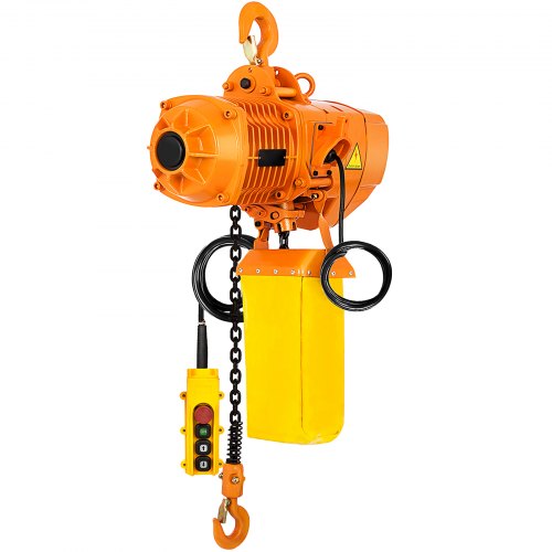 Electric Chain Hoist, 2200 lbs Load Capacity, 13 ft Lifting Height, 11 ft/min Speed, 230V, Single Phase Overhead Crane with G80 Chain, 10.8 ft Wired Remote Control for Garage, Shop, Hotel, Home