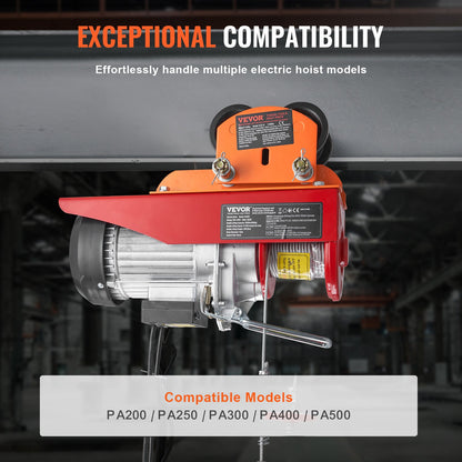 Manuell elektrisk lyftvagn, 499 kg/0,5 ton kapacitet för PA200 PA250 PA300 PA400 PA500, skjutbalksvagn med dubbla hjul, 6 cm-12 cm justerbar flänsbredd för rak, böjd I-balk