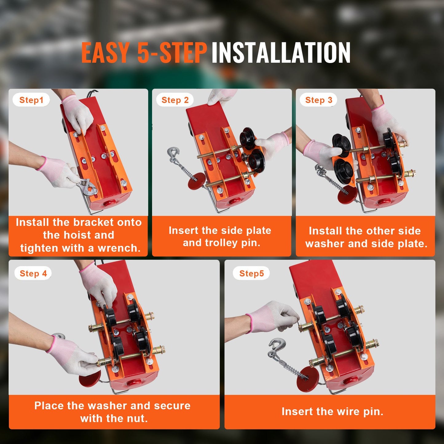 Manuell elektrisk lyftvagn, 499 kg/0,5 ton kapacitet för PA200 PA250 PA300 PA400 PA500, skjutbalksvagn med dubbla hjul, 6 cm-12 cm justerbar flänsbredd för rak, böjd I-balk