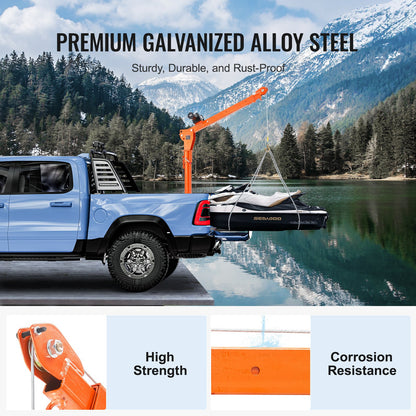 Elektrisk lyftkran för pickuptruck 499 kg 360° svängbar lyftkran