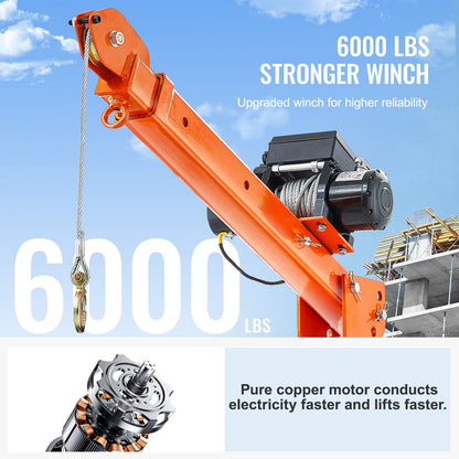 Electric Pickup Truck Crane Hoist Crane 997.9 kg 360° Swivel Hoist Lift