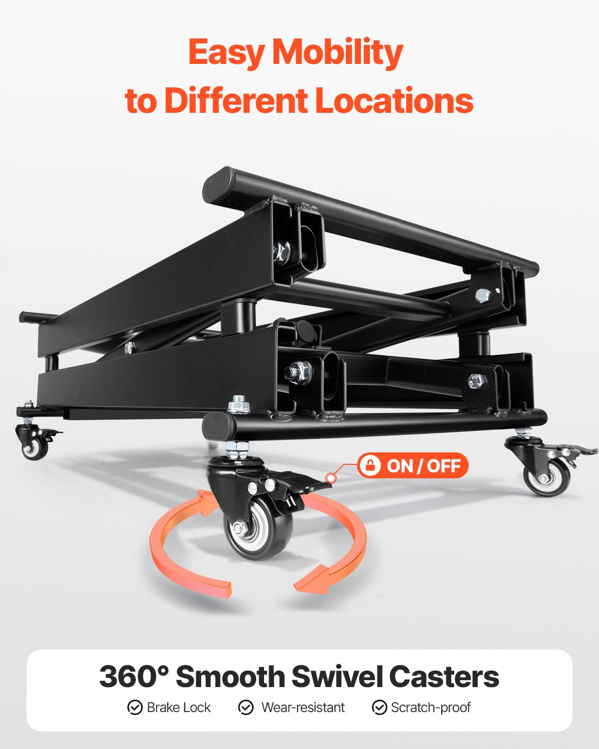 Elektriskt lyftbord, 145 kg kapacitet, enkel saxlyftbord, 20-61 cm höjdjusterbar lyftplattform, soffbordslyft med 4 hjul, för materialhantering och transport, svart