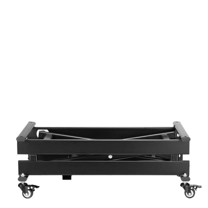 Elektriskt lyftbord, 145 kg kapacitet, enkel saxlyftbord, 20-61 cm höjdjusterbar lyftplattform, soffbordslyft med 4 hjul, för materialhantering och transport, svart