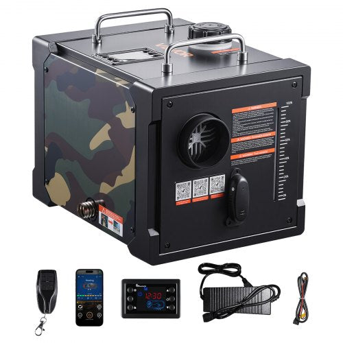 Dieselvärmare, 8 kW, DC 12 V/24 V, allt-i-ett bärbar dieselluftvärmare med Bluetooth-appkontroll, fjärrkontroll och LCD-skärm, 7 liters bränsletank för lastbilar, skåpbilar, husbilar, husbilar och garage