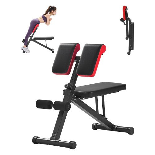Multi-Functional Weight Bench for Full Body Workout, Roman Chair Hyperextension Bench, 330 lbs Adjustable & Foldable Equipment for Back Arm Core Ab Workout, Sit Up Exercise Machine for Home Gym
