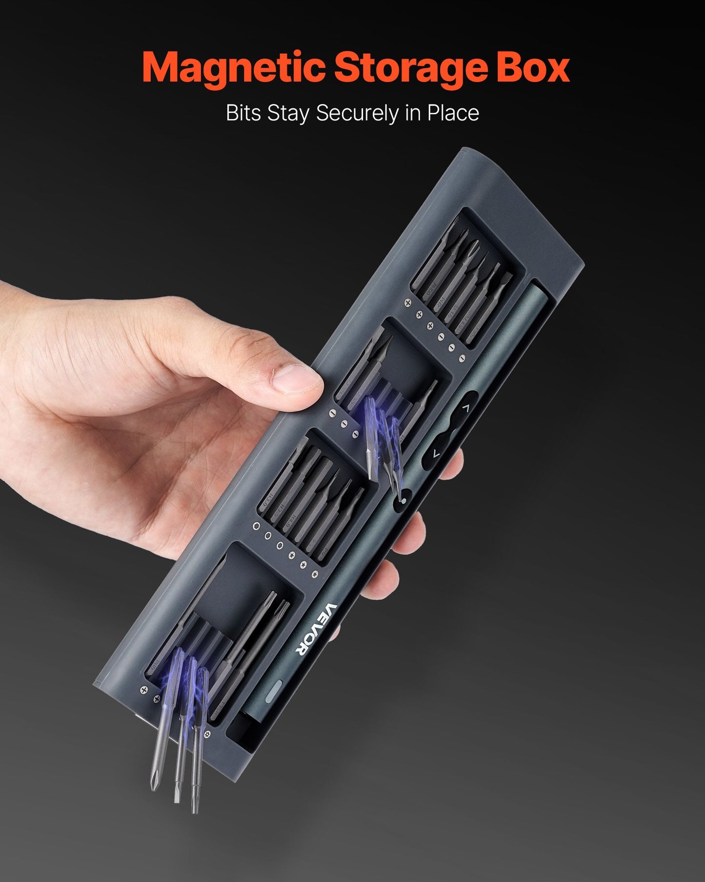 Electric Precision Screwdriver Set, 48 Magnetic Bits, Mini Electric Screwdriver with Magnetic Storage Box, S2 Steel Bits, LED Light, Type-C Charging, for Phone, Laptop, and Electronics Repair