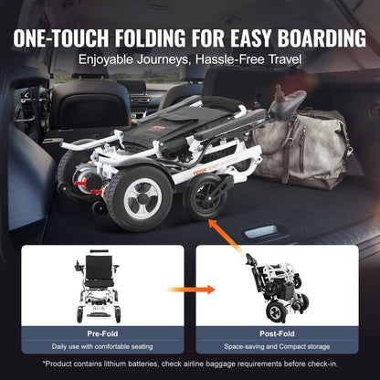 Intelligent hopfällbar elektrisk rullstol motoriserad elstol 136 kg