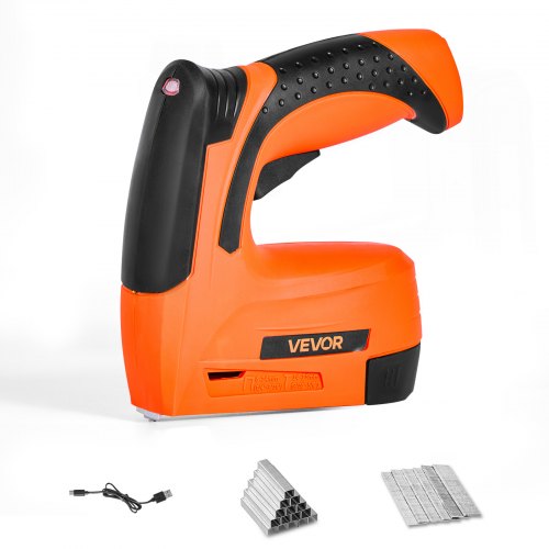 Cordless Brad Nailer, 2-in-1 Nail Gun Staple Gun, 18 Gauge 15 mm, Battery Powered, with 1000 Pcs Staples and 1000 Pcs Nails, Non-Slip Rubber Grip, for Woodworking, Carpentry and DIY Projects