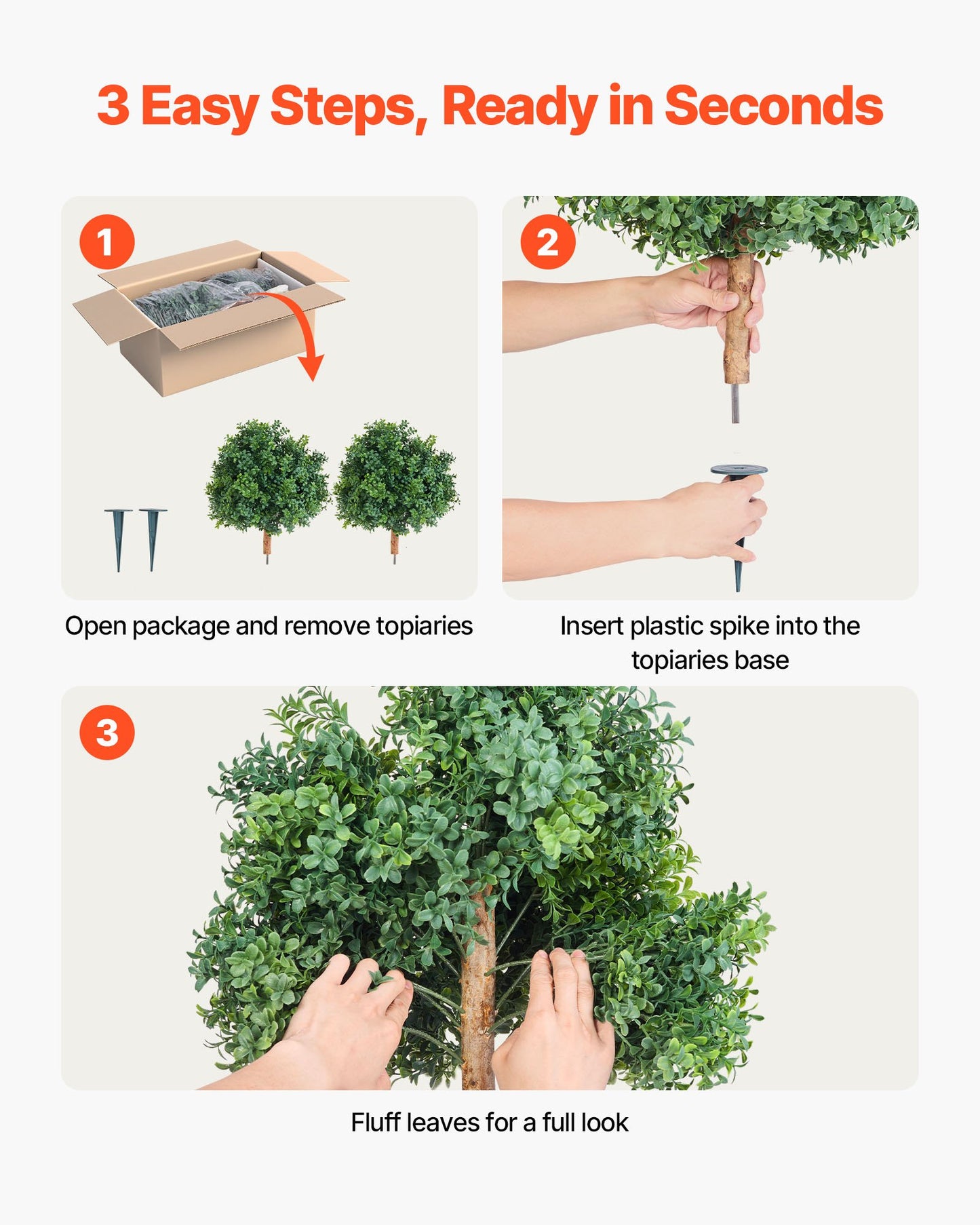Konstgjorda buxbomträd med markspett, 2-set 559 mm konstgjorda buskar och krukväxter, konstgjorda sidenträd ser äkta ut för dekoration veranda utomhus inomhus uteplats trädgård balkong bakgård