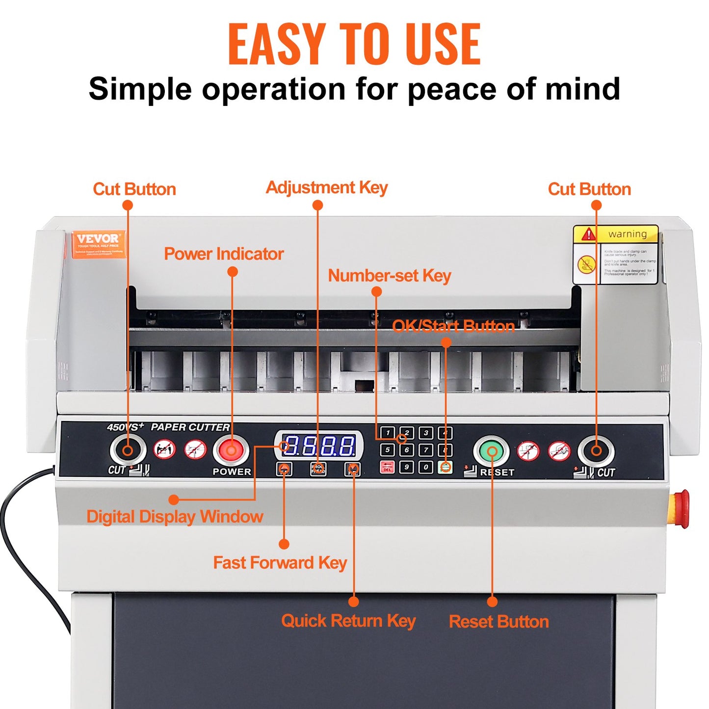 Electric Hydraulic Paper Cutter, Heavy Duty Paper Cutter Machine, 1.57 in / 40 mm Cutting Thickness, 18 in / 457.2 mm Cutting Width, Industrial Paper Trimmer with Button Control