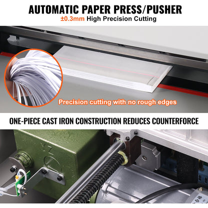 Electric Hydraulic Paper Cutter, Heavy Duty Paper Cutter Machine, 1.57 in / 40 mm Cutting Thickness, 18 in / 457.2 mm Cutting Width, Industrial Paper Trimmer with Button Control