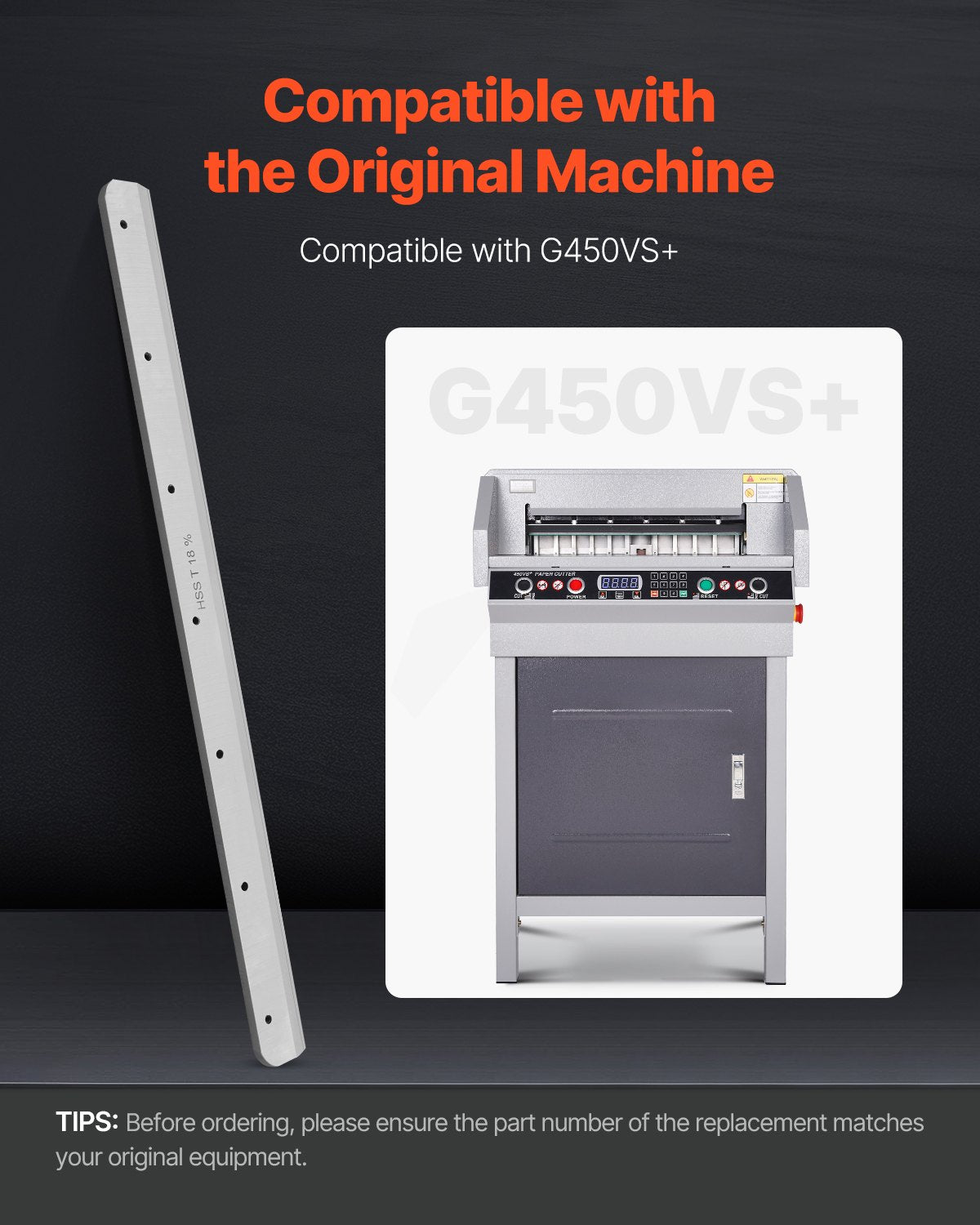 Paper Cutter Blade, Heavy Duty Steel Blade Replacement Suitable for Professional Cutter G450VS+, Paper Trimmer Machine Spare Blade,503 x 43 x 6 mm