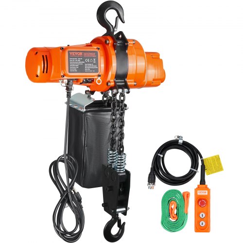 Electric Chain Hoist Single Phase Crane Hoist 997.9 kg Load 304.8 cm Lifting