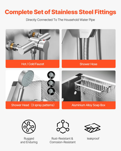 Electric Lift Dog Washing Station, 127 cm Professional Stainless Steel Pet Grooming Tub w/ PE Water Filter Board, Faucet & Showerhead Dog Bathtub Washing Sink for Multiple Pets (Right Door)