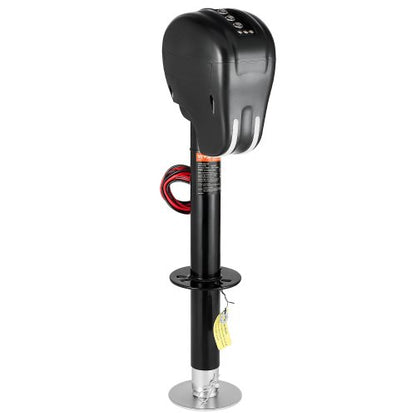 Elektrisk släpvagnsdomkraft, 1470 kg, kraftig elektrisk tungdomkraft för husbilar med 2-vägskontakt, minnesfunktion, vevhandtag och väderbeständigt domkraftsskydd, 23-61 cm lyft, för släpvagnar och husbilar