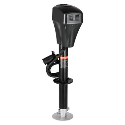 Electric Trailer Jack, 5000 lbs, Heavy Duty RV Electric Power Tongue Jack with 7-pin Connector, Manual Crank Handle & Weatherproof Jack Cover, 10"-28.3" Lift, for Trailers, Campers & RVs, Black