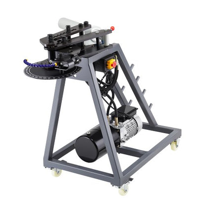 Electric Tube Bending Machine, 750W Electric Tubing Bender with 6L Hydraulic Cylinder, Movable Pipe Bender Machine with Casters, 3 Dies & 180° Max Bending Angle, Suitable for 3/4 to 2 inch Pipes