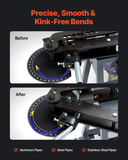 Electric Tube Bending Machine, 750W Electric Tubing Bender with 6L Hydraulic Cylinder, Movable Pipe Bender Machine with Casters, 3 Dies & 180° Max Bending Angle, Suitable for 3/4 to 2 inch Pipes