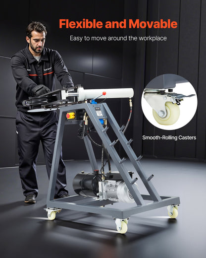 Electric Tube Bending Machine, 750W Electric Tubing Bender with 6L Hydraulic Cylinder, Movable Pipe Bender Machine with Casters, 3 Dies & 180° Max Bending Angle, Suitable for 3/4 to 2 inch Pipes