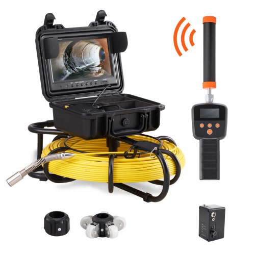 Sewer Camera Pipe Inspection Camera w/ 512hz Sonde 22.9 cm 720p Screen 91.4m