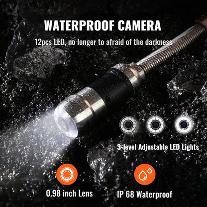 Avloppskamera Rörinspektionskamera 17,8 cm skärm 1000TVL kamera 40m