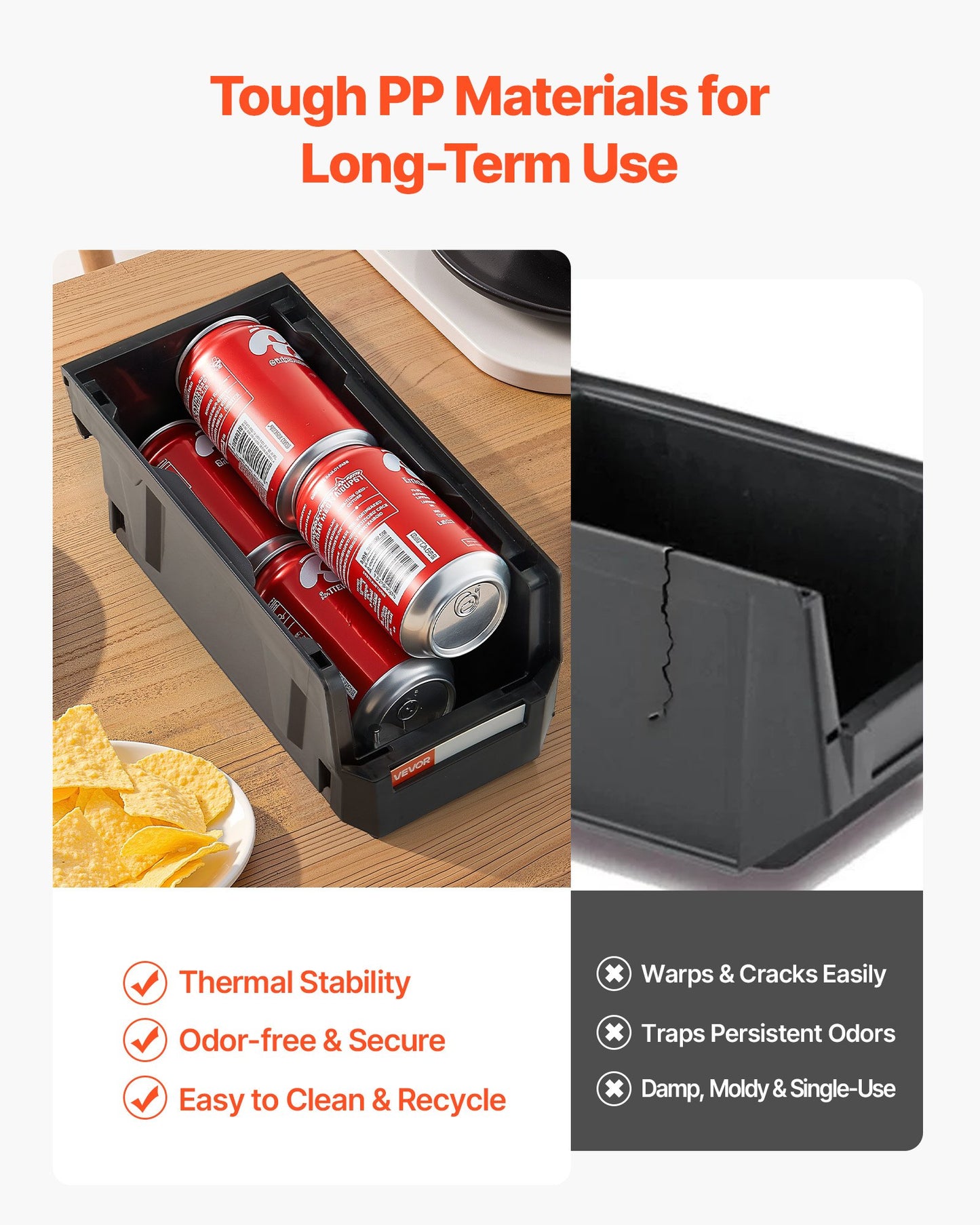 Plastic Stackable Storage Bins, 27.6 x 14 x 13 cm (8 Pack), Plastic Containers for Organizing and Storage Bins for Closet, Garage, Small Parts, Office Supplies and Other Accessories, Black