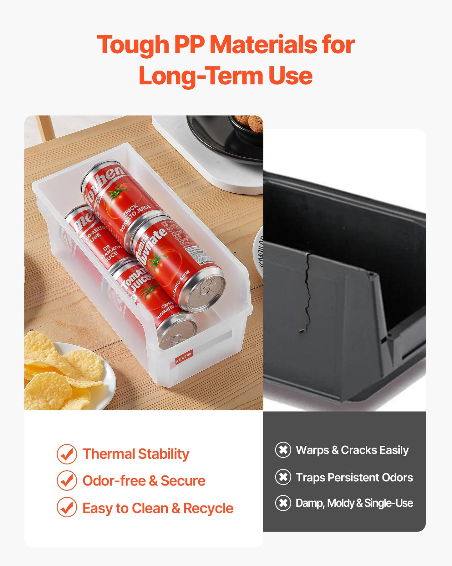 Plastic Stackable Storage Bins, 27.6 x 14 x 13 cm (8 Pack), Plastic Containers for Organizing & Storage Bins for Closet, Garage, Small Parts, Office Supplies, Other Accessories, Transparent