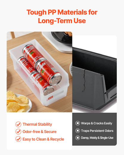 Plastic Stackable Storage Bins, 27.6 x 14 x 13 cm (8 Pack), Plastic Containers for Organizing & Storage Bins for Closet, Garage, Small Parts, Office Supplies, Other Accessories, Transparent