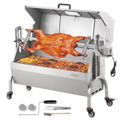 Roaster Spit Rotisserie BBQ Grill Pig Lamb Chicken Roaster 52W 89.8 kg