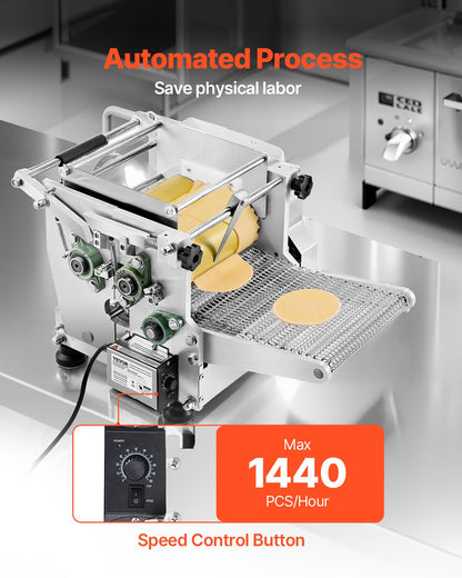 Electric Tortilla Maker, 5.5 Inch Diameter Automatic Corn Tortilla Making Machine with Non-Stick Coating, Electric Chapatti Machine Suitable for Produce Sopes Gorditas Roti Pita Tortilla Pizza