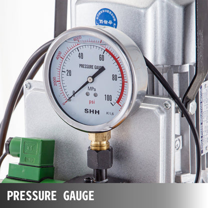 Hydraulisk elektrisk pump, 750 W hydrauldriven pump, 70 MPa (10152 PSI) enkelverkande, 220 V, solenoidpedal, 7 liters hydraulcylinder