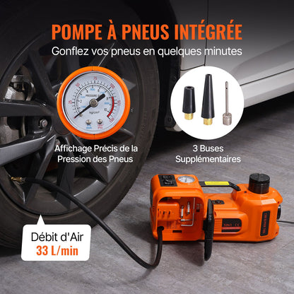 Elektrisk hydraulisk domkraft för bilgolv 5 ton 12V med slagnyckelpump