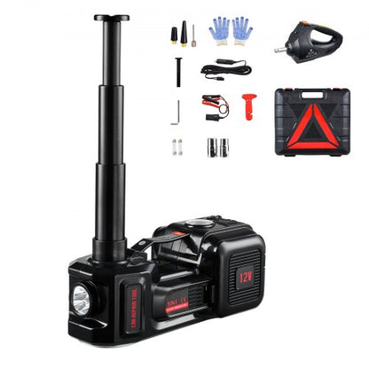 Electric Car Jack, 5 Tons /11000 lbs, Hydraulic Jack Lift with Built-In Inflator, 12V Tire Change Replacement with Electric Impact Wrench & LED Light, Portable Jack kit for Sedan, SUV, Truck