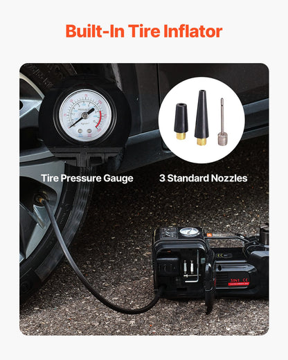 Electric Car Jack, 5 Tons /11000 lbs, Hydraulic Jack Lift with Built-In Inflator, 12V Tire Change Replacement with Electric Impact Wrench & LED Light, Portable Jack kit for Sedan, SUV, Truck