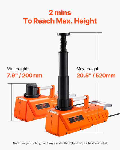 Electric Car Jack, 15 Tons /33000 lbs, Adjustable Hydraulic Jack Lift with High Load Capacity, 12V Dual-Powered Tire Change Replacement with LED Light, Portable Jack kit for Sedan, SUV, Truck